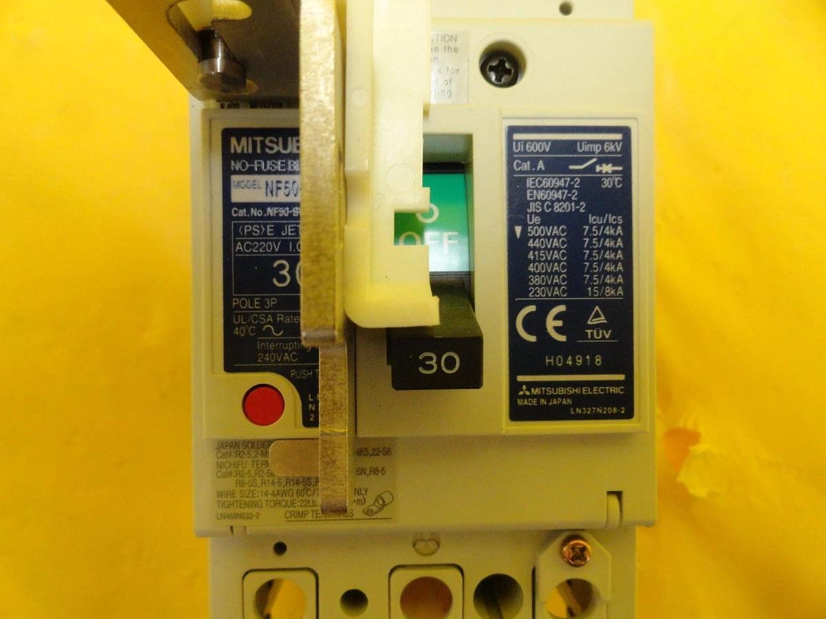 Used Mitsubishi NF50-SWU3 030 Circuit Breaker NF50-SWU Reseller Lot of 4 Used Working