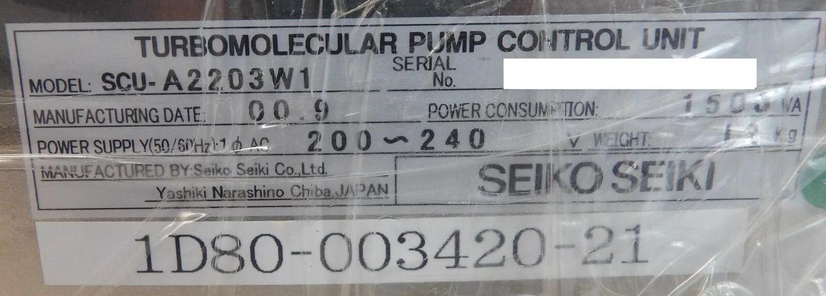Refurbished STP Seiko Seiki SCU-A2203W1 Turbomolecular Pump Controller OEM Refurbished