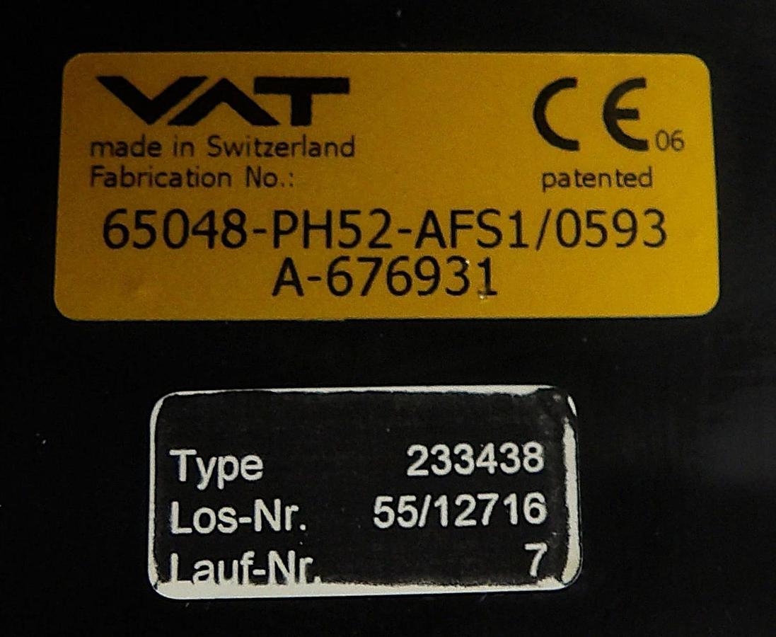 Refurbished VAT 65048-PH52-AFS1 Pendulum Control & Isolation Heated Gate Valve Refurbished