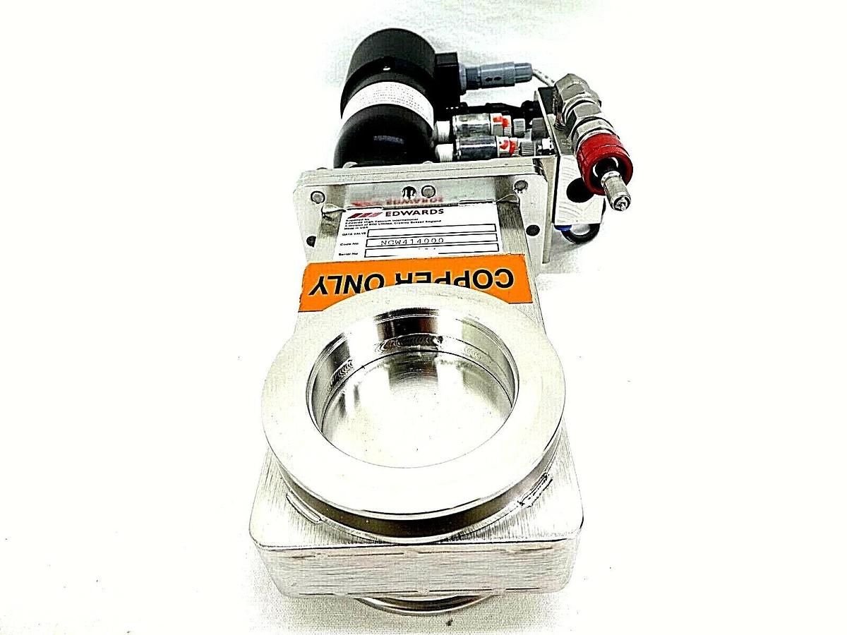 Used Edwards NGW414000 Pneumatic Gate Valve NW50 Copper Cu Exposed Working Surplus