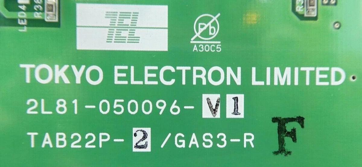 Used TEL Tokyo Electron 2L81-050096-V1 Gas Board PCB TAB22P-2/GAS3-R Working Surplus