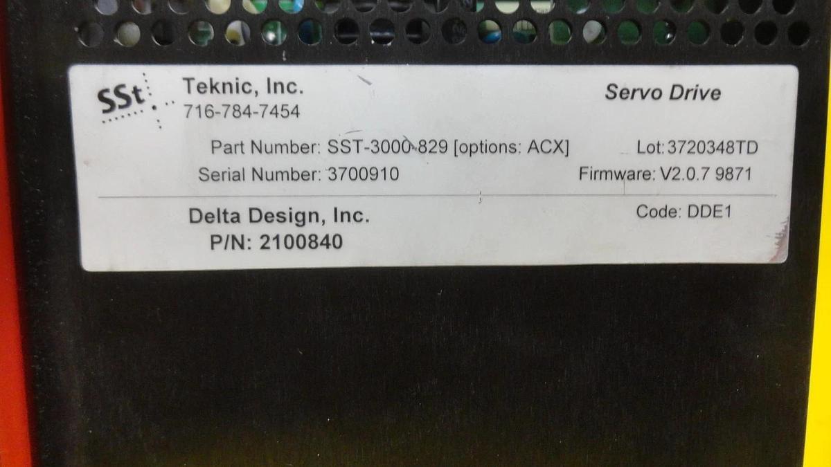 Used Teknic SST-3000-829 Servo Drive SSt-3000 Delta Design 2100840 V2.0.7 9871 Spare