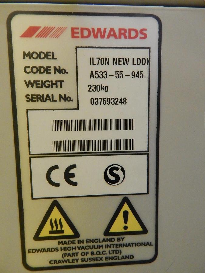 Used iL70N Edwards A533-55-945 Dry Vacuum Pump 50305 Hours Copper Cu Tested Working