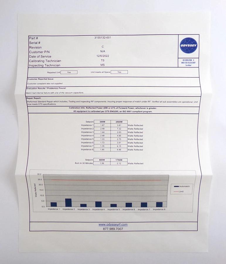 Refurbished Navigator 3013 AE Advanced Energy 3155132-001 RF Match OEM Refurbished