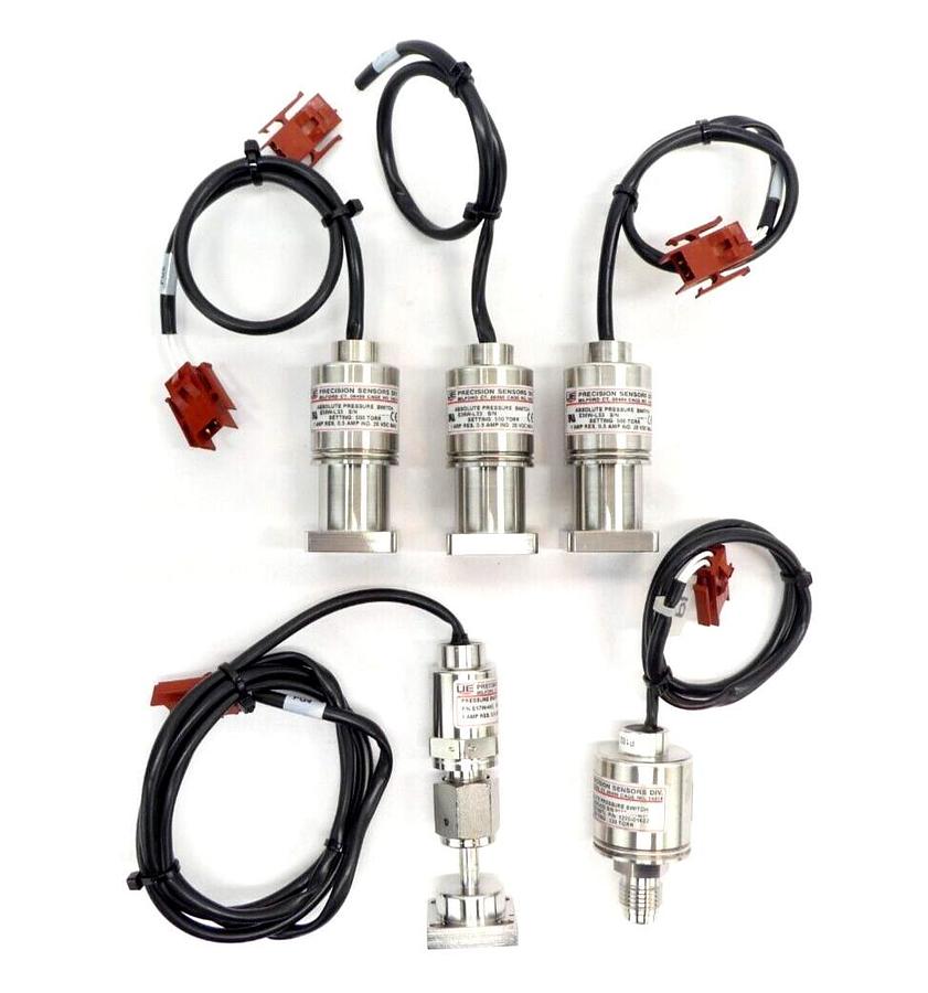 Used UE Precision Sensors Pressure Switch Lot of 5 E36W-L33 E17W-H52 E36W-H25 Spare