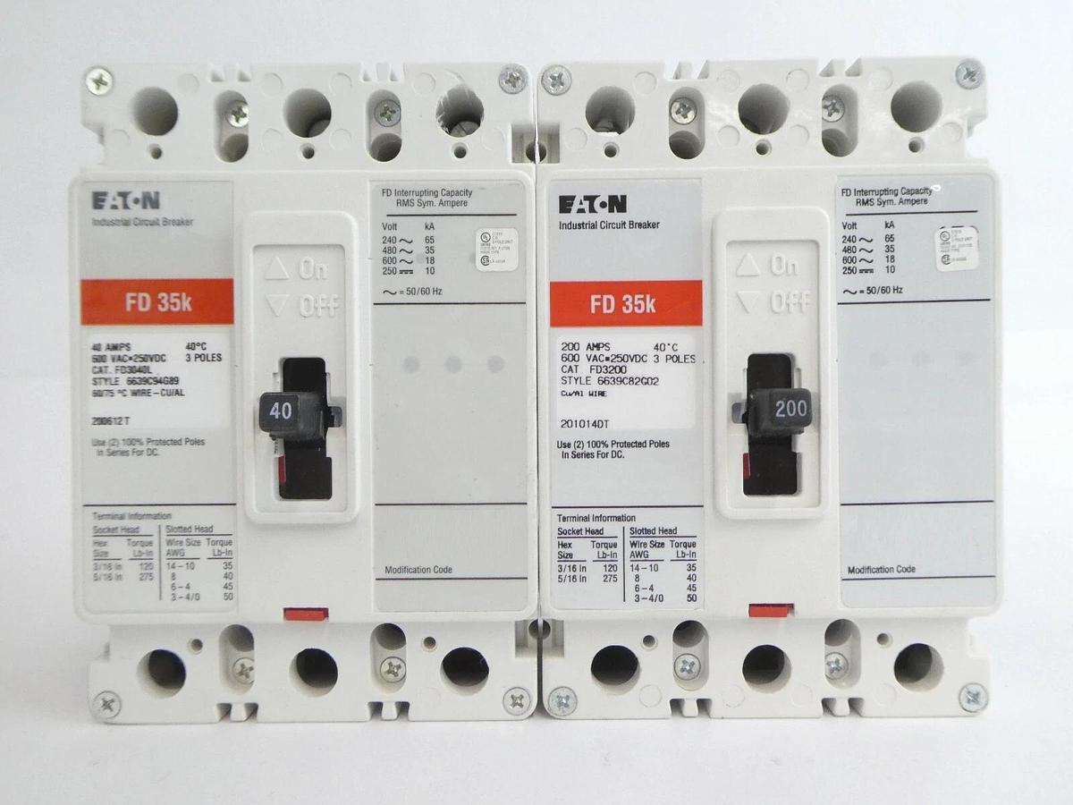 Used Cutler-Hammer FDB 14k FD 35k 3-Pole Circuit Breaker Lot of 4 Working Spare