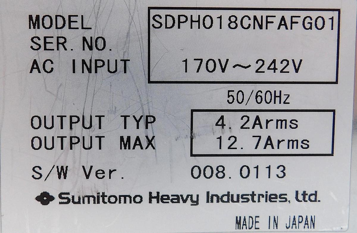 Used Sumitomo SDPH018CNFAFG01 SDPH PWM Amplifier Module Hitachi IS5100 Working