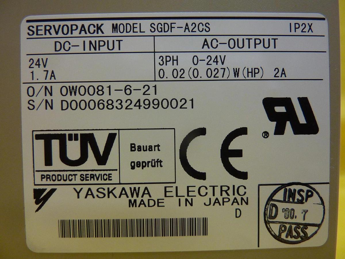 Yaskawa Electric SGDF-A2CS Sigma-Mini Servo Drive SGDF SERVOPACK New Surplus