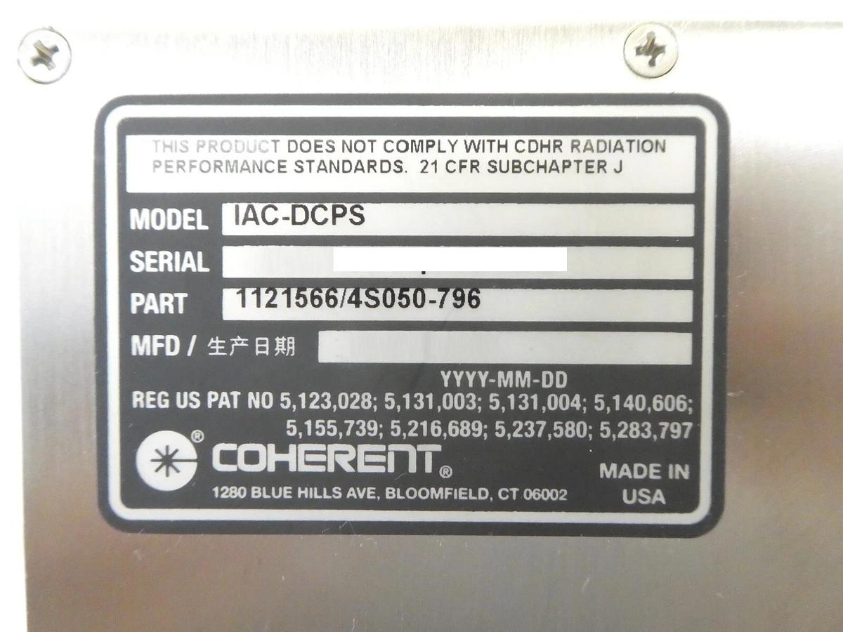 Used Coherent 1121566 Laser System Power Supply IAC-DCPS Nikon 4S050-796 NSR Working