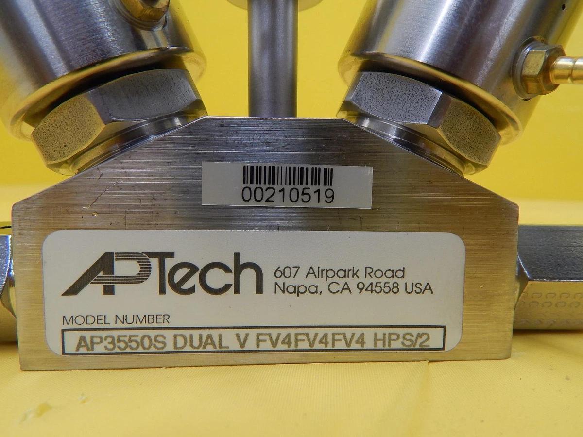 Used APTech AP3550S DUAL V FV4FV4FV4 HPS/2 3-Way Pneumatic Valve Used Working