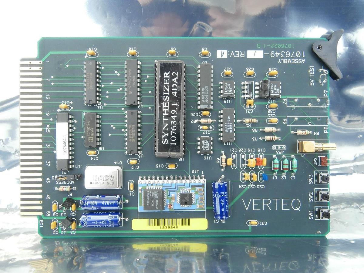 Used Verteq Process Systems 1076349-1 Frequency Synthesizer PCB Card Working Surplus