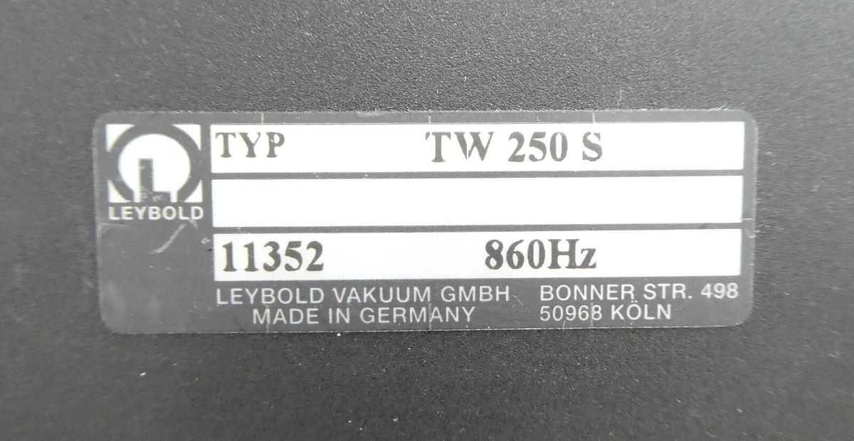 Used TW 250 S Leybold 11352 Turbomolecular Vacuum Pump Turbo Working Surplus