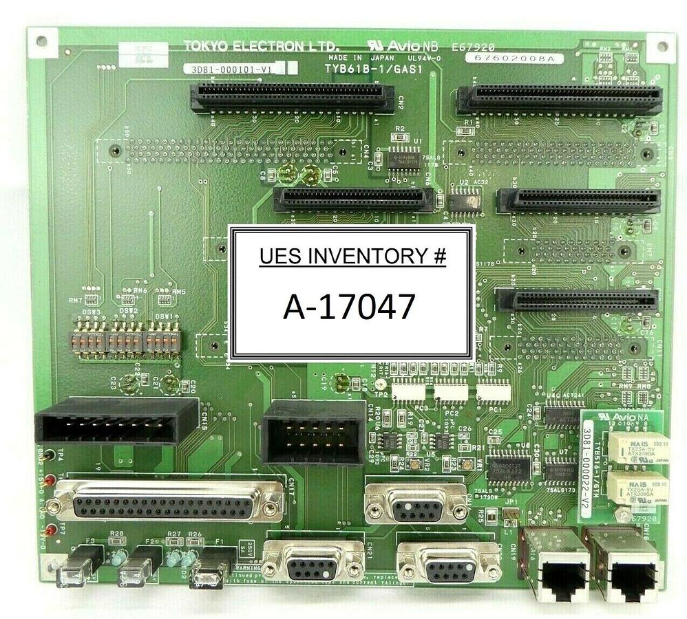 Used TEL Tokyo Electron 3D81-000101-V1 Gas Interface PCB TYB61B-1/GAS1 Working Spare