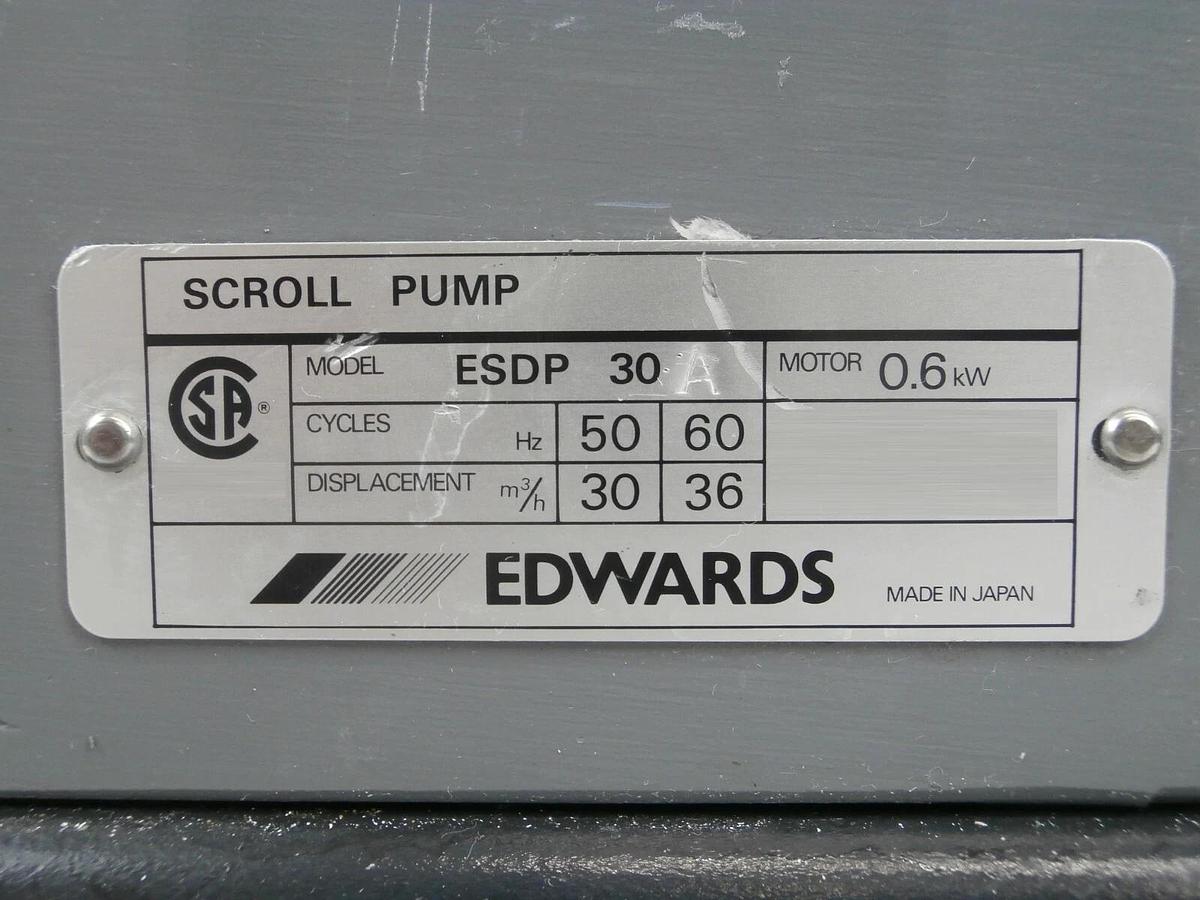 Used GVSP30 Edwards A71003908XS Scroll Vacuum Pump Undetermined Hours Tested Working