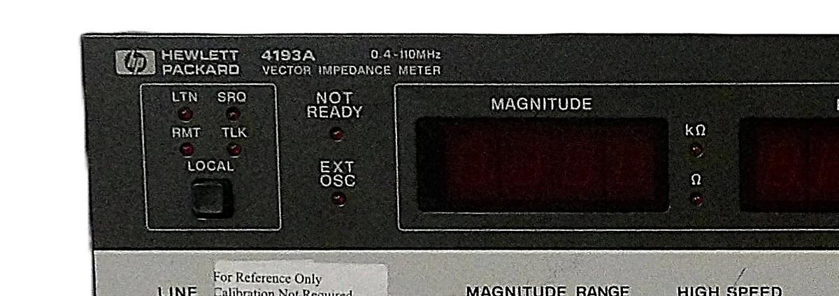 Used HP Hewlett-Packard 4193A Vector Impedance Meter 0.4-110MHz Untested Surplus