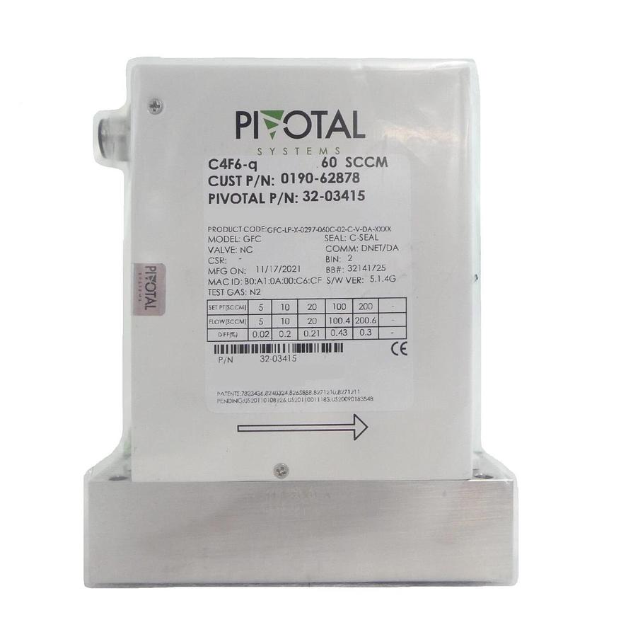 Pivotal Systems 32-03415 Mass Flow Controller MFC 60 SCCM C4F6-Q New Surplus
