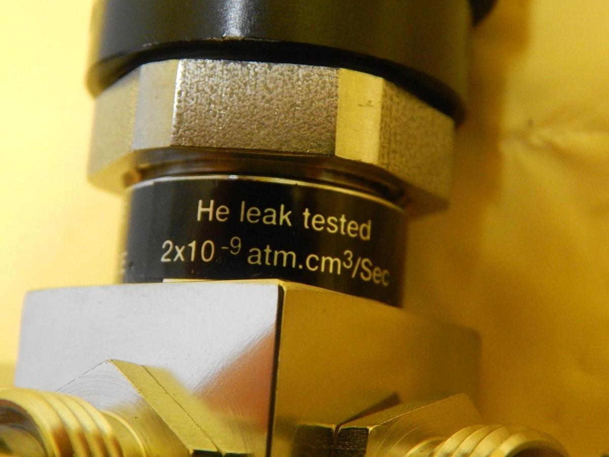 Used Qualiflow 2x10-9atm.cm3/Sec 3-Way Pneumatic Valve Reseller Lot of 2 Used Working