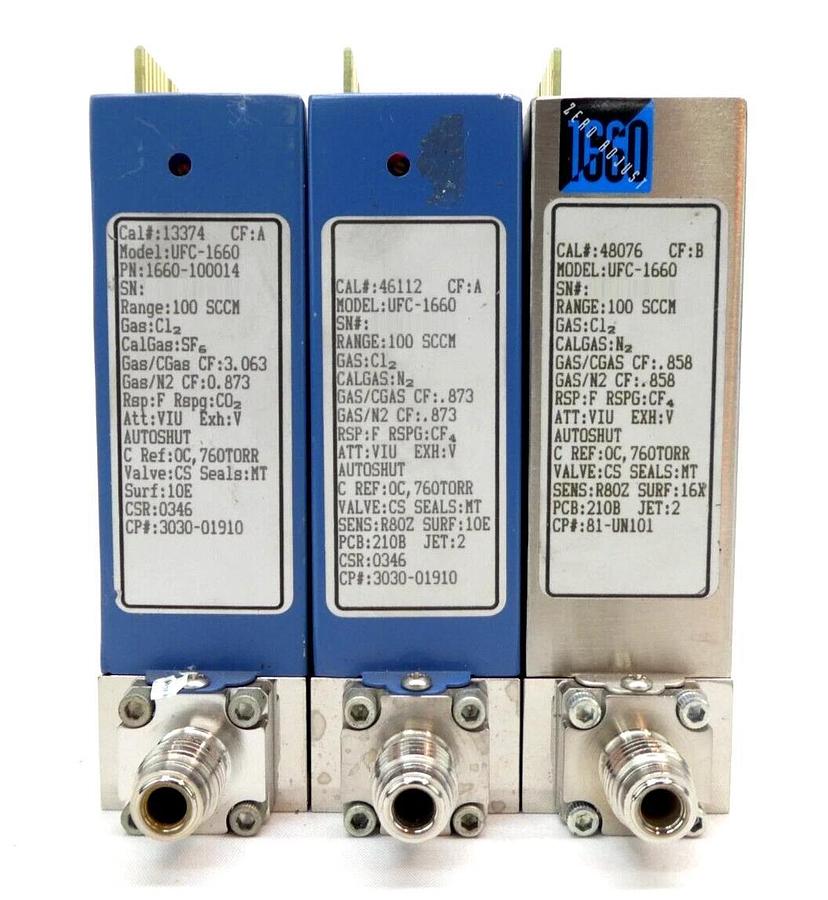 Used UNIT Instruments UFC-1660 Mass Flow Controller MFC Cl2 SiH4 NF3 O2 Ar Lot of 11