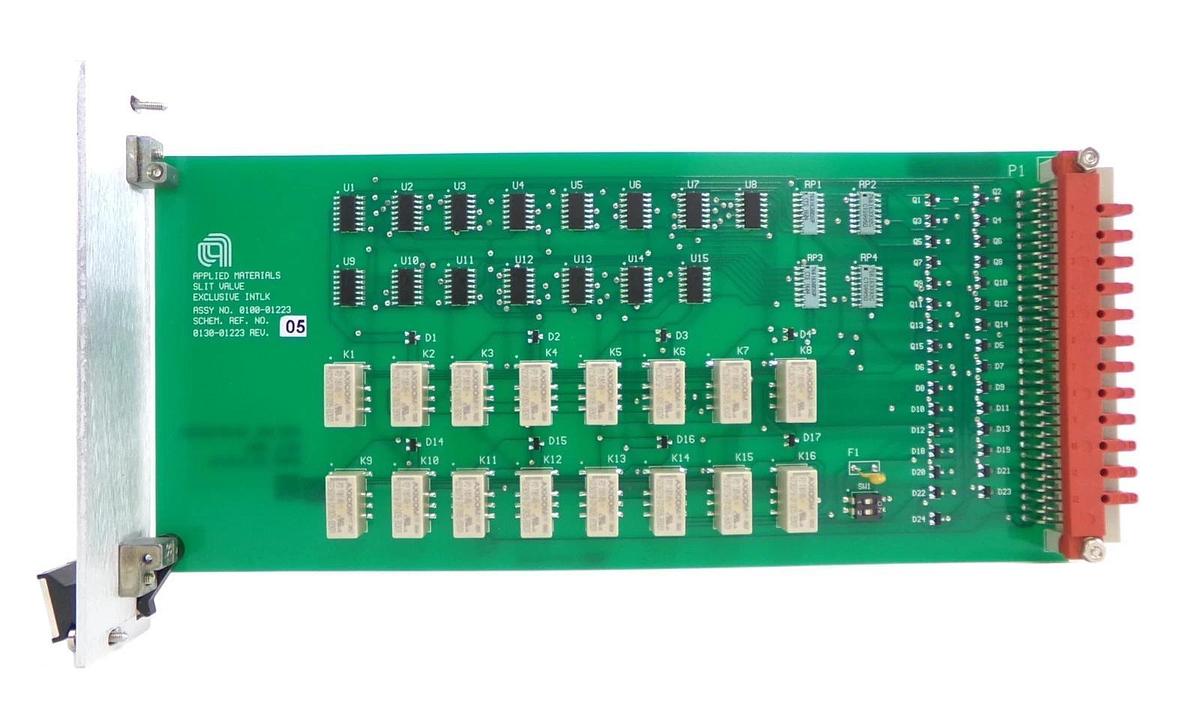 Used AMAT Applied Materials 0100-01223 Slit Valve Exclusive Interlock PCB Card Spare