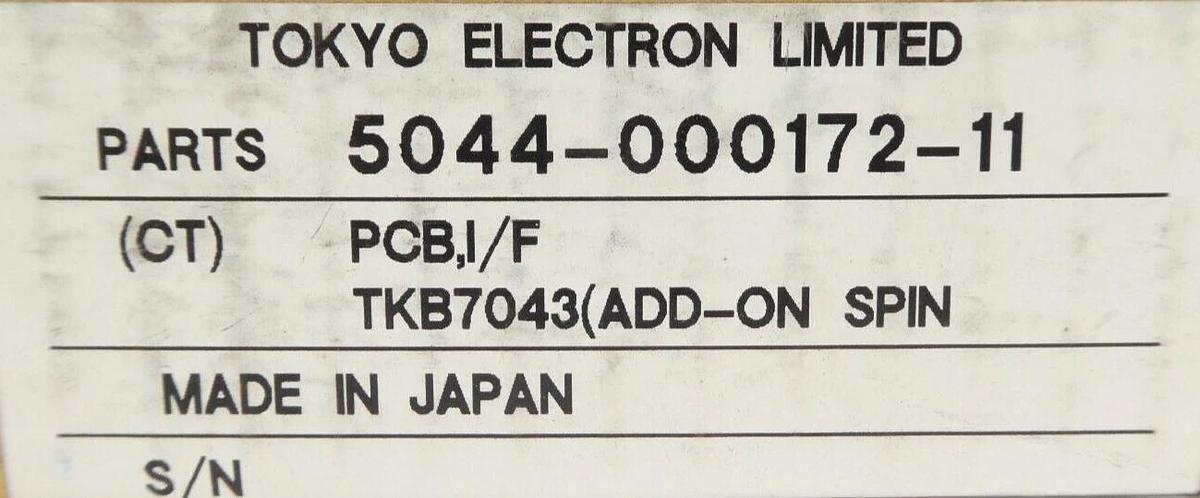 TEL Tokyo Electron 5044-000172-11 Add-On Spin #2 PCB AP9Z-2033A TKB7043 Lot of 2