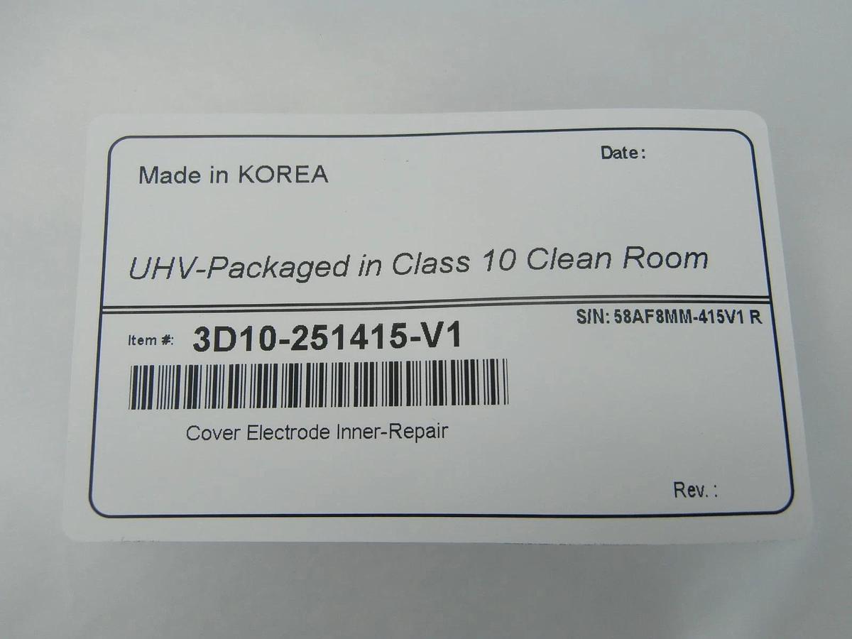 Refurbished TEL Tokyo Electron 3D10-251415-V1 Inner Electrode Cover Refurbished