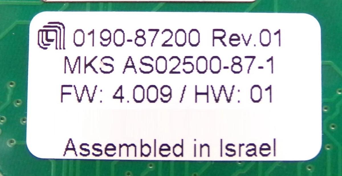 Used MKS Instruments AS02500-87-1 Interlock Module PCB Card AMAT Working