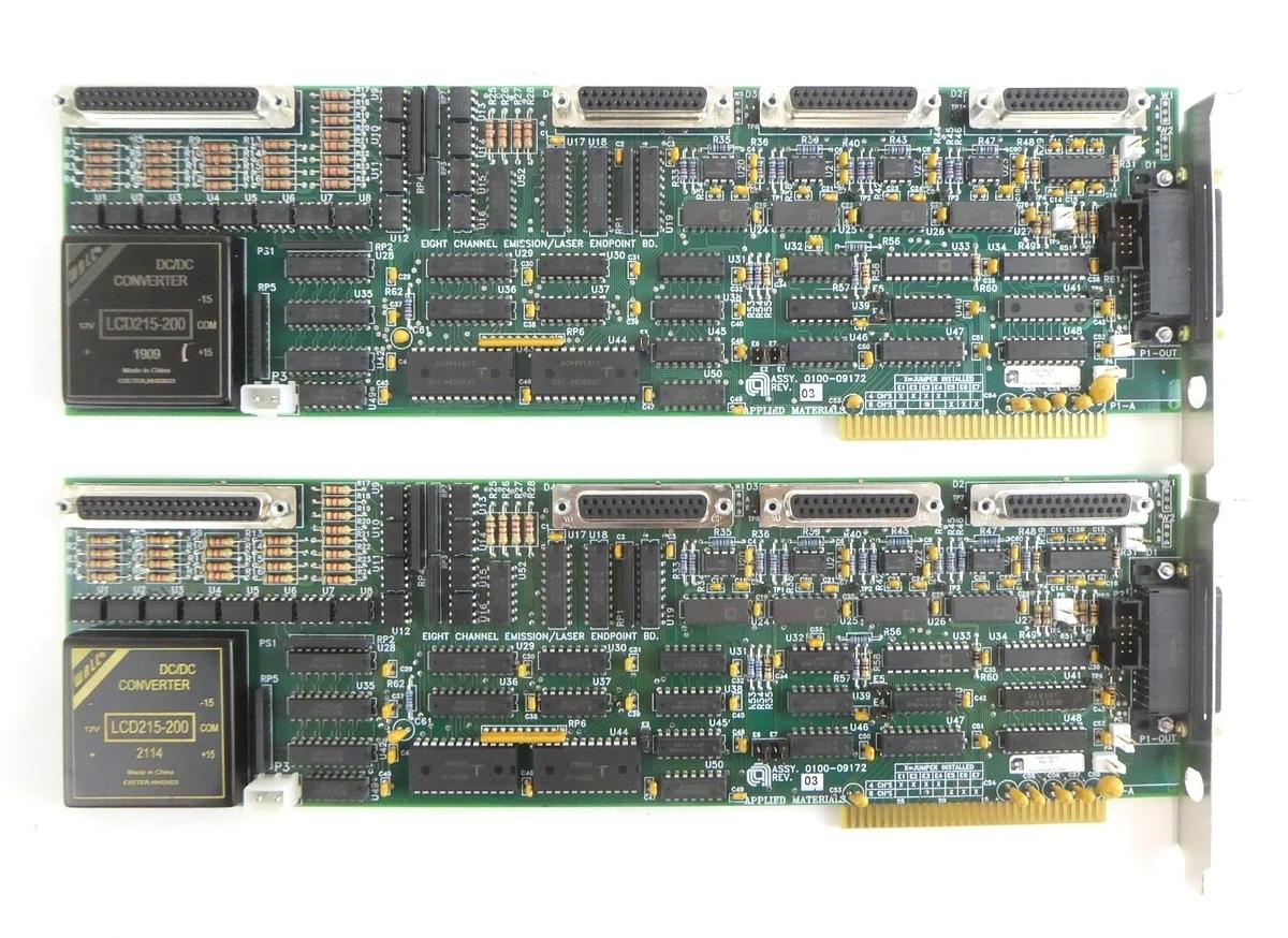 Used AMAT Applied Materials 0100-09172 8 Channel Emission/Laser Endpoint PCB Lot of 2