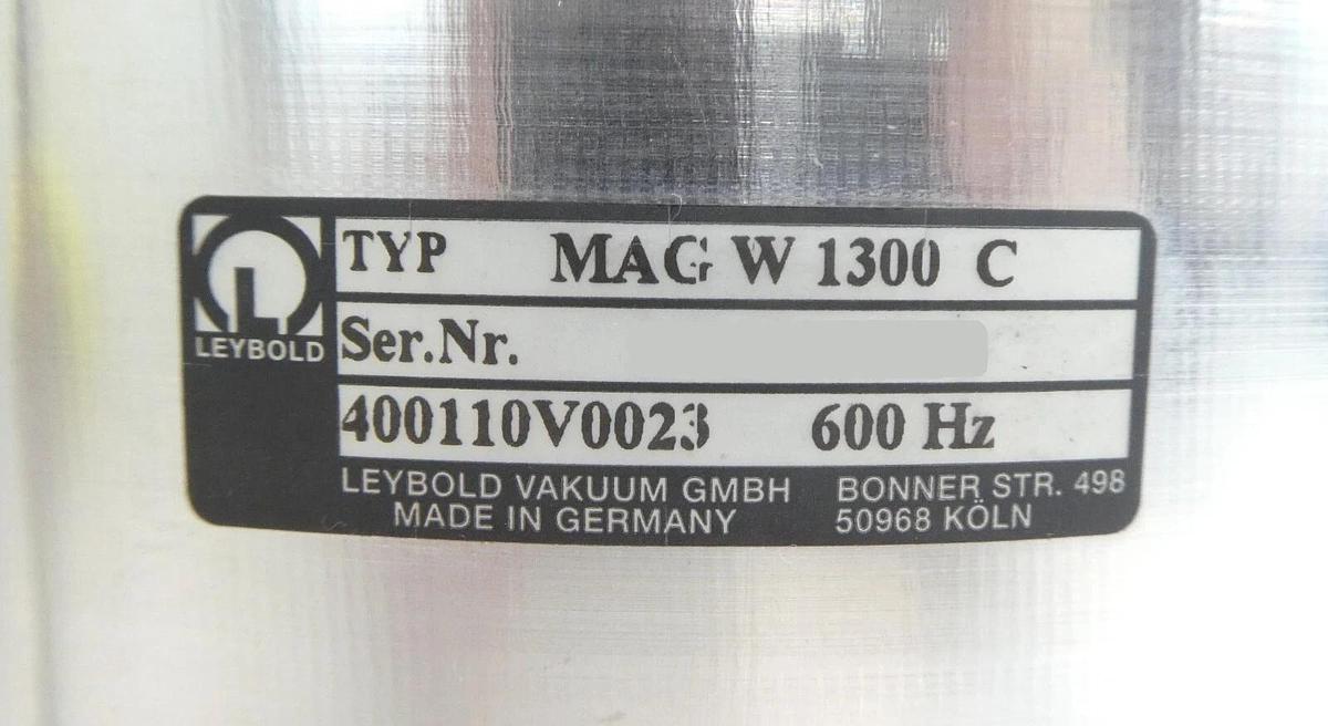 Refurbished TURBOVAC MAG W 1300 C Leybold 400110V0023 Turbomolecular Pump Turbo Refurbished