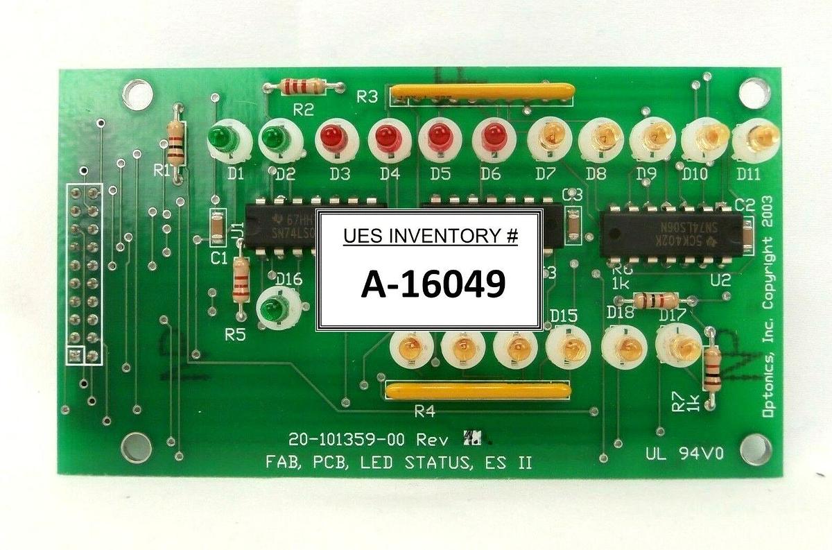 Used Optonics 20-101359-00 LED Status Board PCB ES-II Credence Systems Working Spare