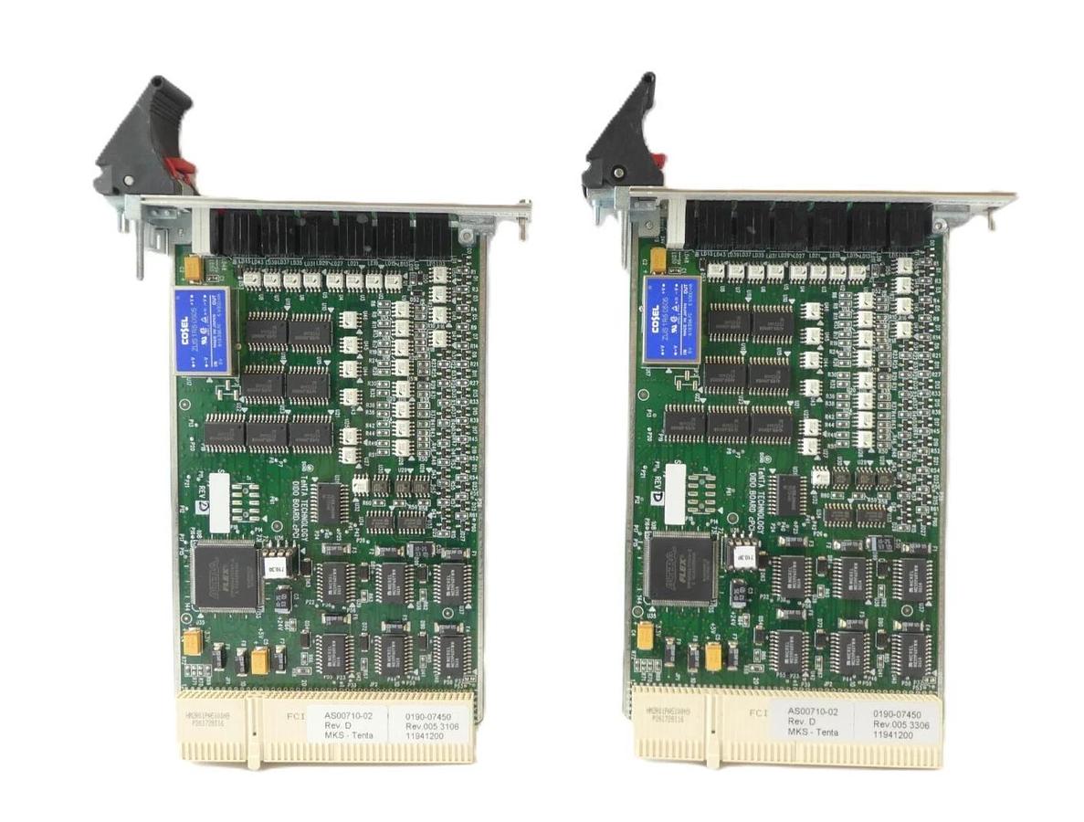 Used MKS Instruments AS00710-02 Digital I/O PCB Card AMAT 0190-07450 Lot of 2 Working