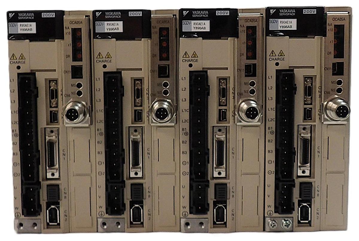 Used Yaskawa Electric SGDV-R90AE1AY896AB Servo Drive SERVOPACK Lot of 4 Working