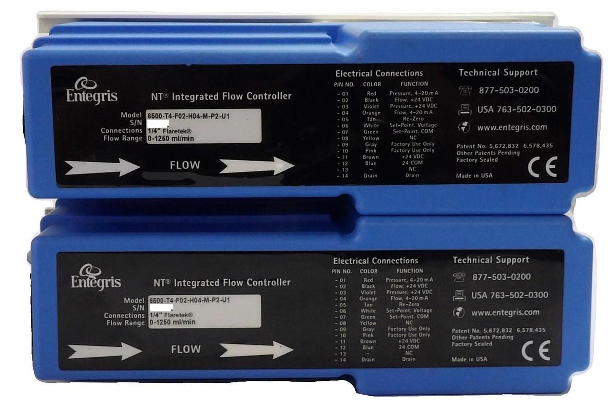 Used Entegris 6500-T2-F02-H04-M-P2-U1 InVue Flow Controller Lot of 2 Working Surplus