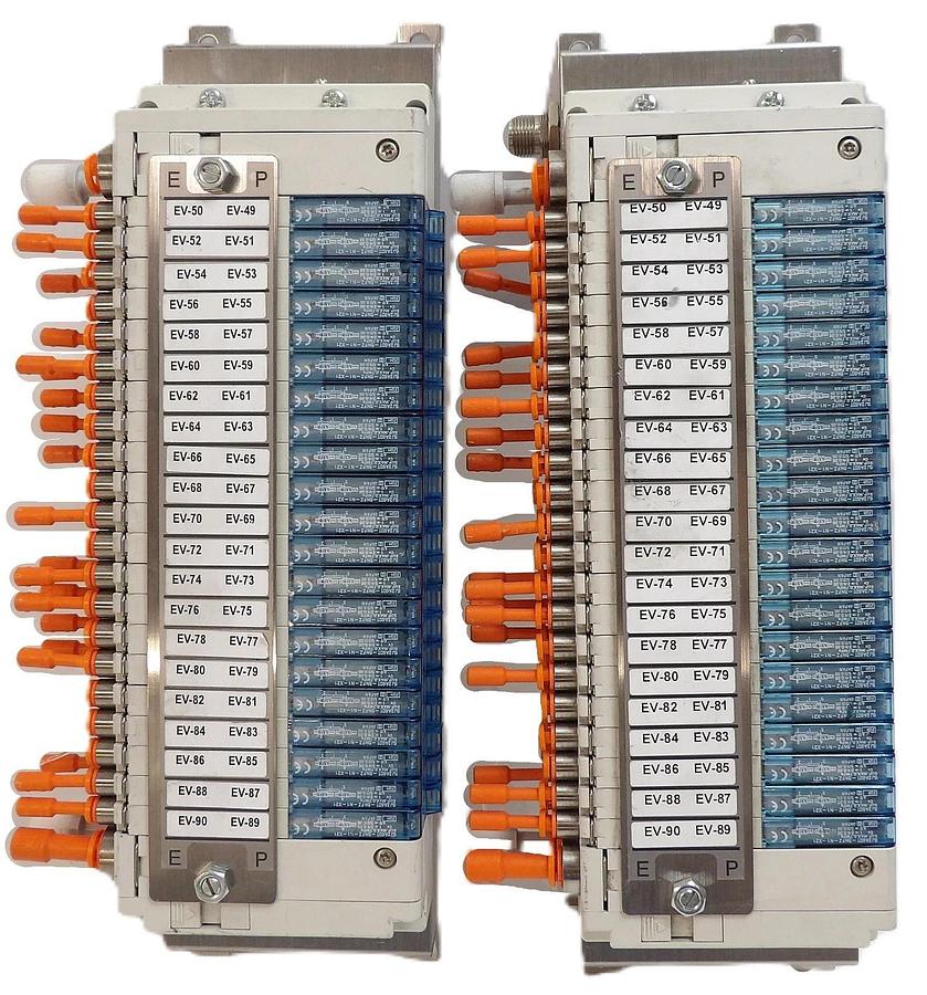 Used SMC IN587-21 21-Port Pneumatic Manifold SJ2A60T-5NFZ-N1-X21 Lot of 2 Working