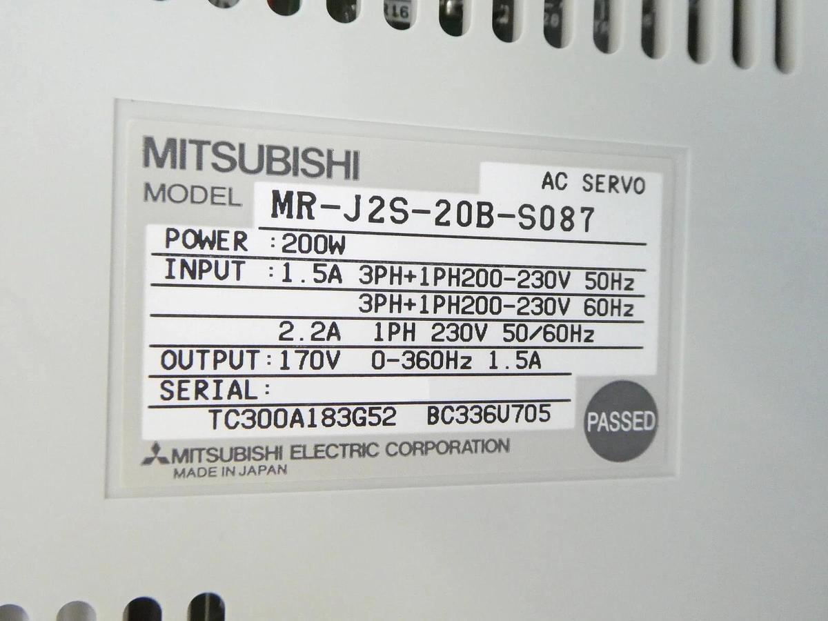 Used Mitsubishi Electric MR-J2S-20B-S087 AC Servo Driver MELSERVO Lot of 5 Working