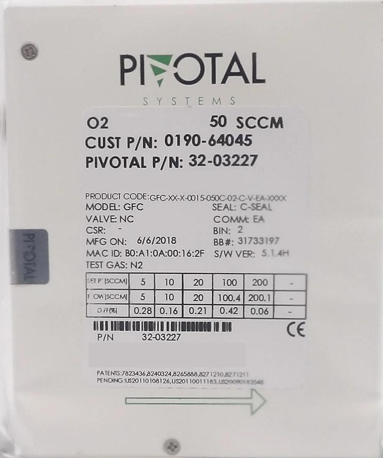 Used Pivotal Systems 32-03227 Mass Flow Controller MFC AMAT 0190-64045 Lot of 6 New