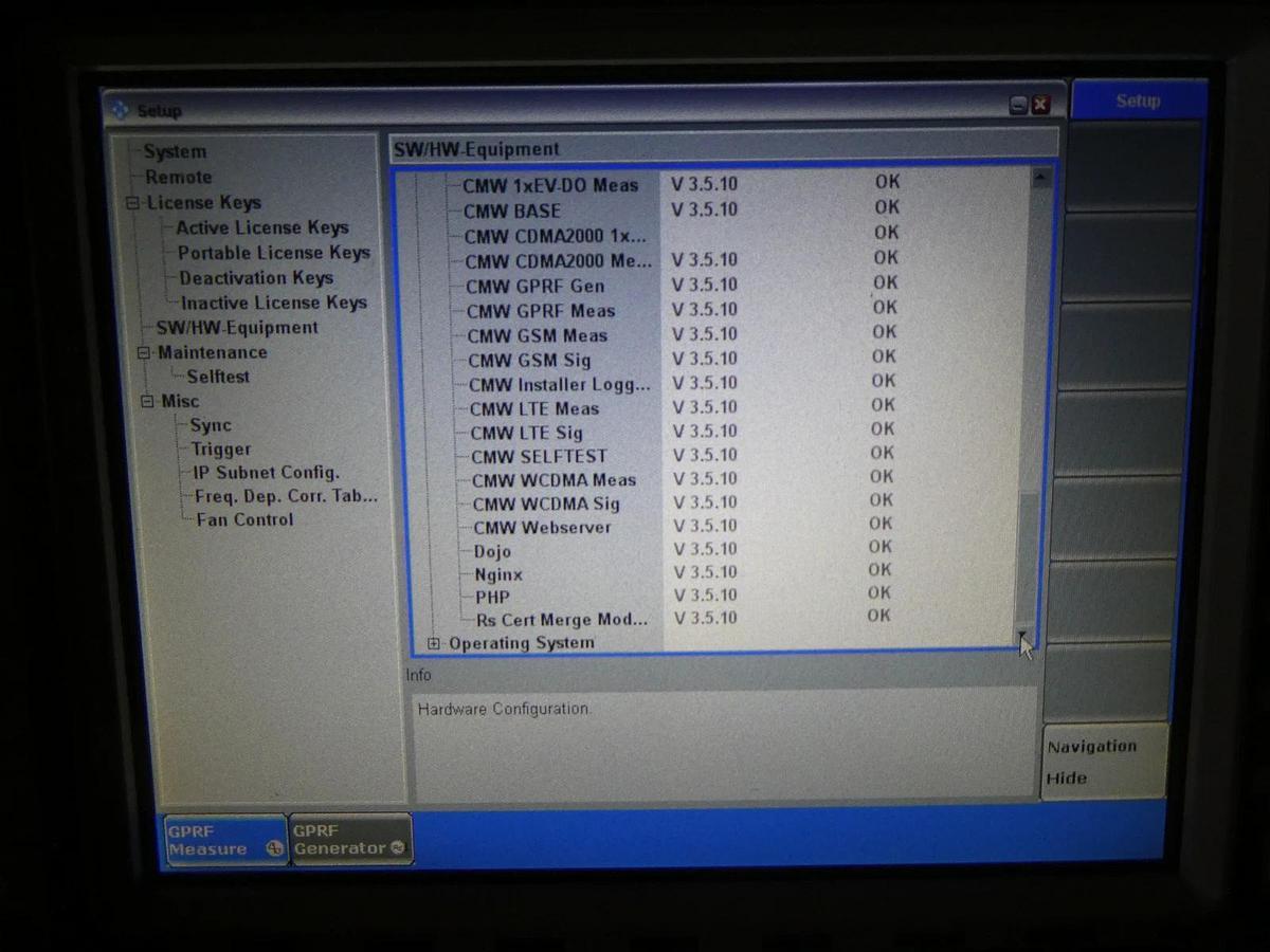 Used Rohde & Schwarz 1201.0002K50 Wideband Radio Comm Tester CMW 500 V 3.5.10 Split