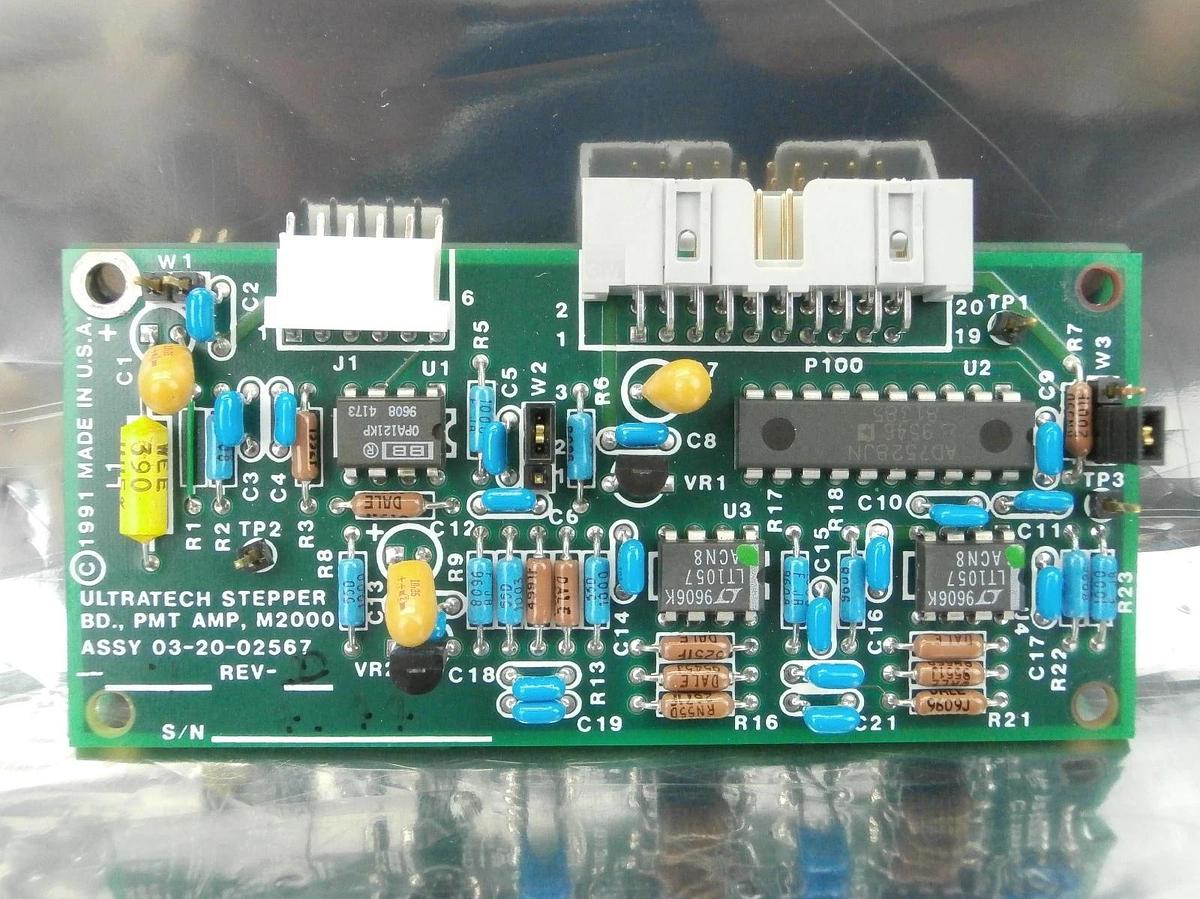 Used Ultratech Stepper 03-20-02567 Photomultiplier Amplifier M2000 PCB Board Used