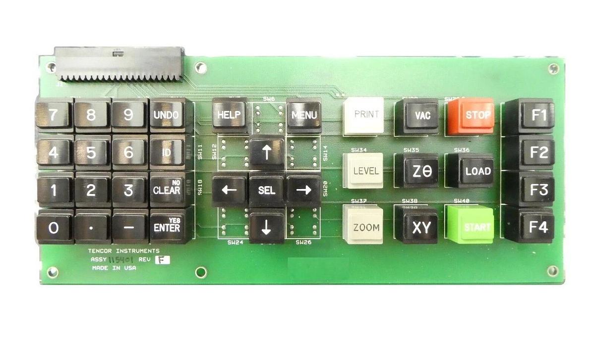 Used Tencor Instruments 115401 Operator Interface Keypad PCB 102008 P-2H Working