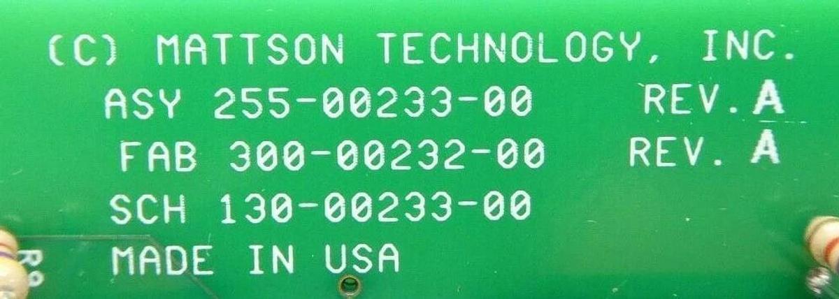 Mattson Technology 255-00233-00 SMIF Arm Interlock PCB Rev. A Aspen New Surplus