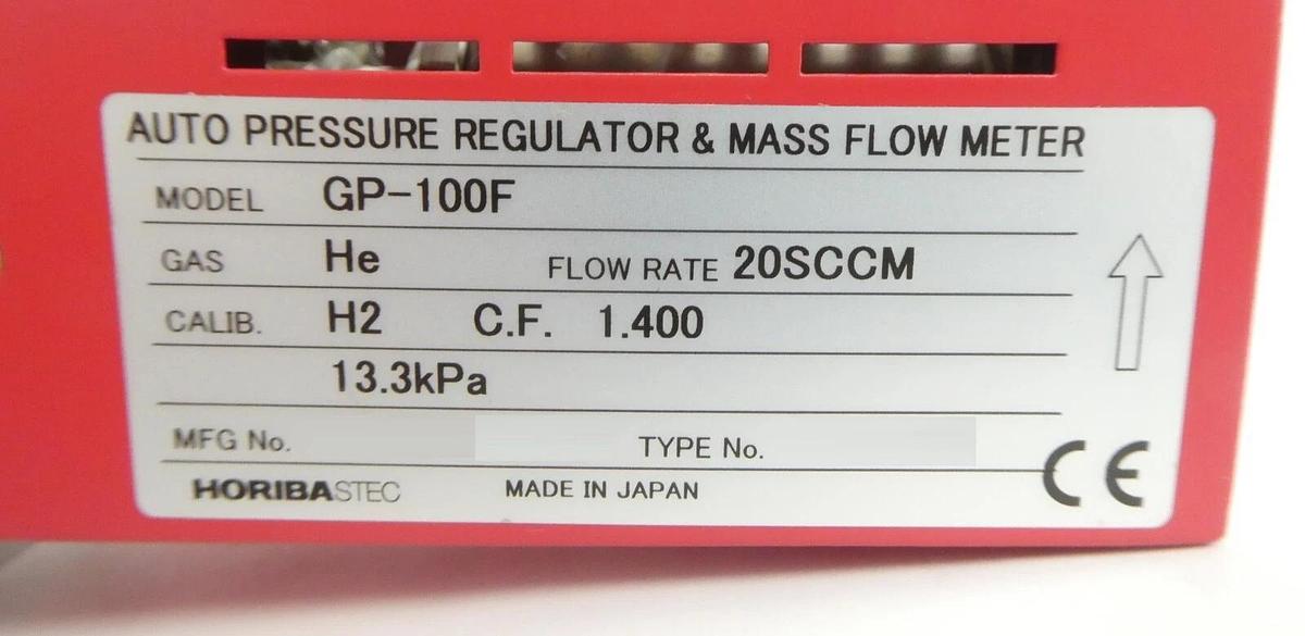 Horiba STEC GP-100F Mass Flow Controller MFC GP-100 20 SCCM He New Surplus