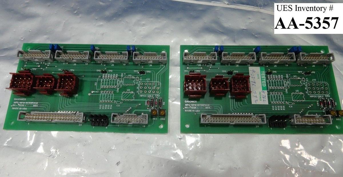 Used Gasonics 90-1036-01 MFC/MFM Interface PCB Revision C Lot of 2 Used Working