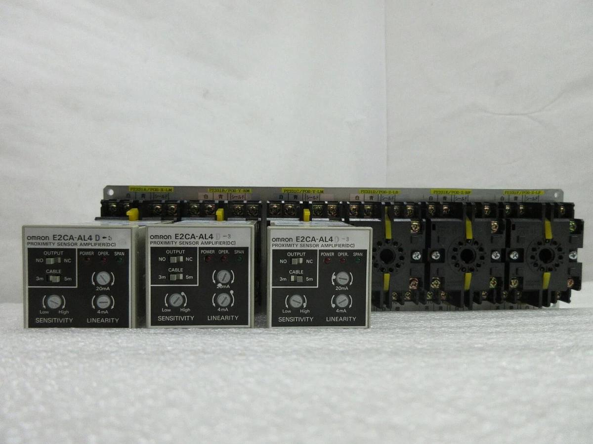 Used Omron E2CA-AL4D-3 Proximity Sensor Amplifier Assembly Set of 3 Nikon NSR Working