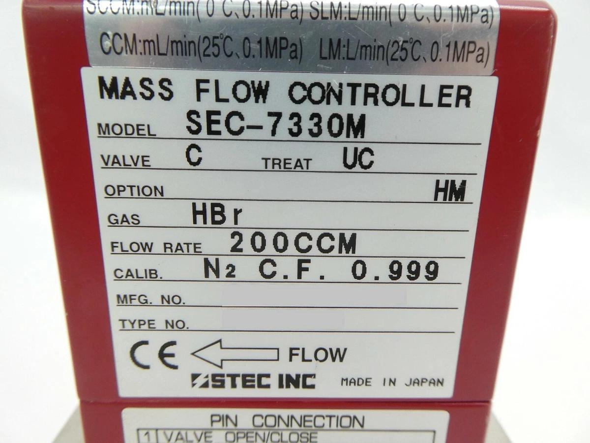 Used STEC SEC-7330M MFC Mass Flow Controller SEC-7330 200 CCM HBr Working Spare