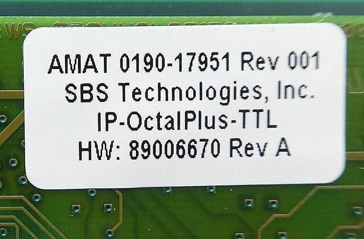 Used SBS Technologies CPCI-100A-FP Industry Pack Carrier PCB Card AMAT 0190-17950