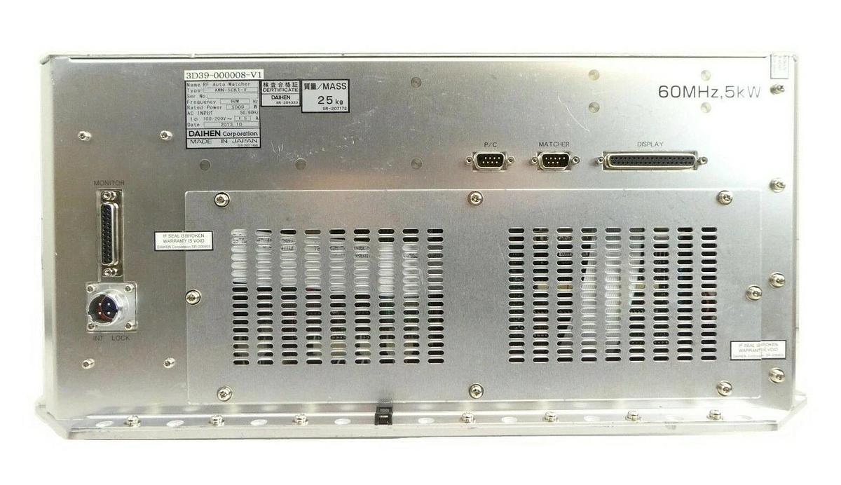 Used Daihen AMN-50K1-V RF Auto Matcher TEL Tokyo Electron 3D39-000008-V1 Cu Working