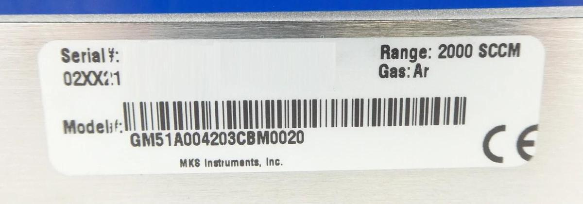 MKS Instruments GM51A004203CBM0020 Mass Flow Controller MFC 2000 SCCM Ar New