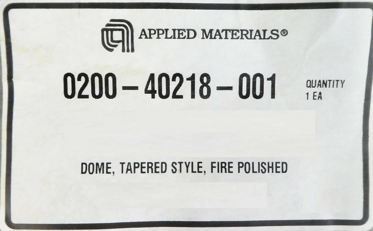 AMAT Applied Materials 0200-40218 Fire Polished Tapered Style Quartz Dome New
