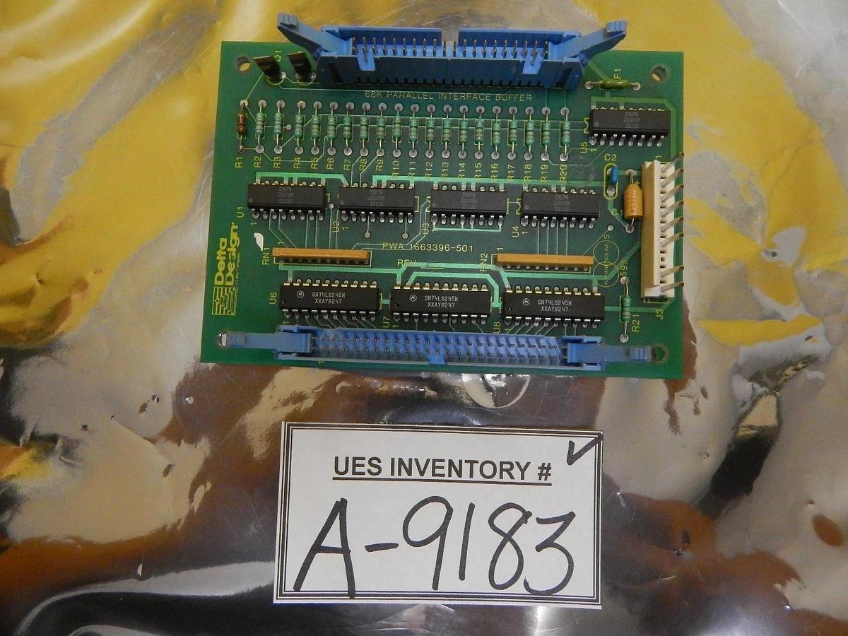 Used Delta Design 1663396-501 68K Parallel Interface Buffer Board PCB Used Working