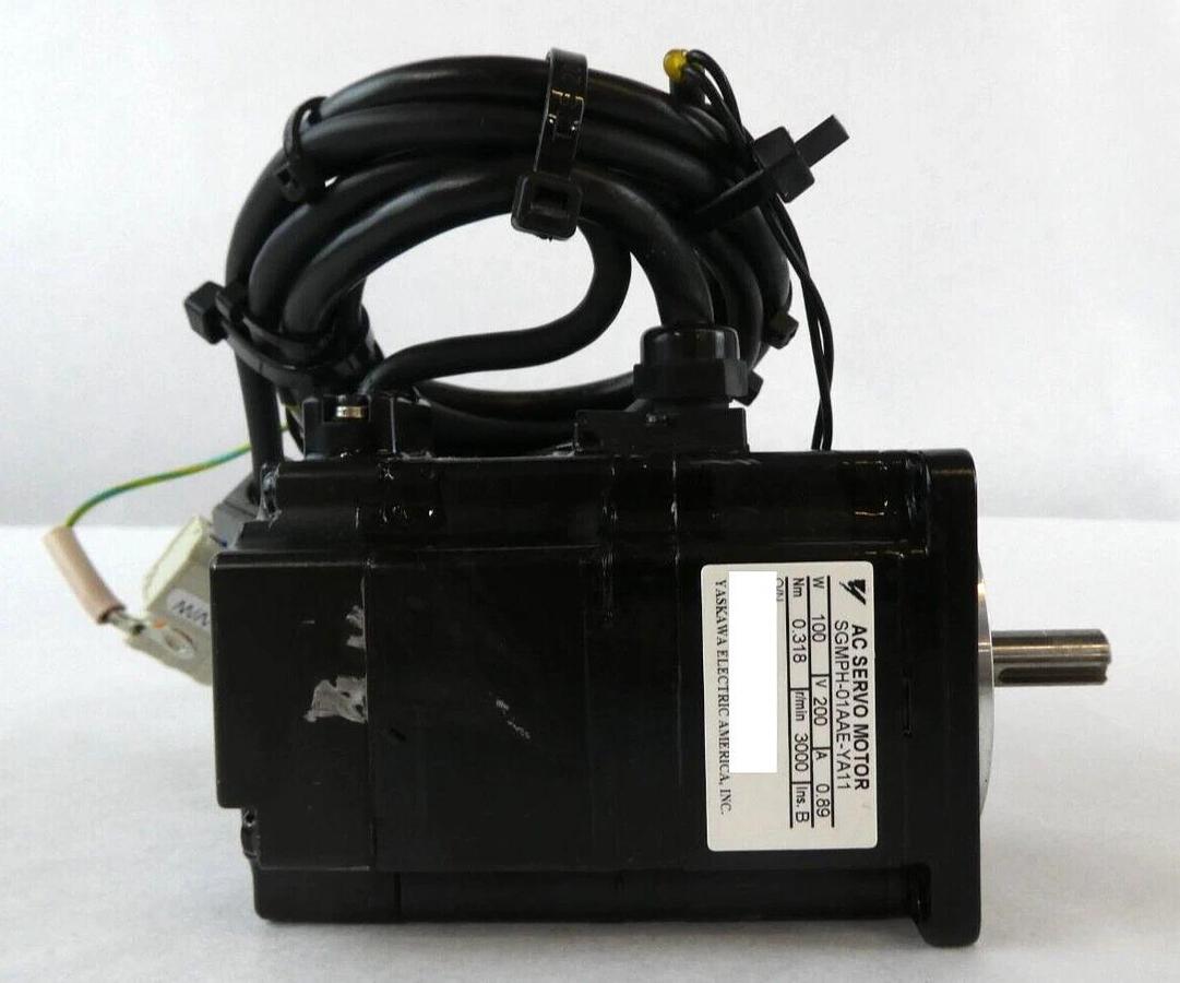 Used Yaskawa Electric SGMPH-01AAE-YA11 AC Servo Motor Assembly Lot of 3 Working