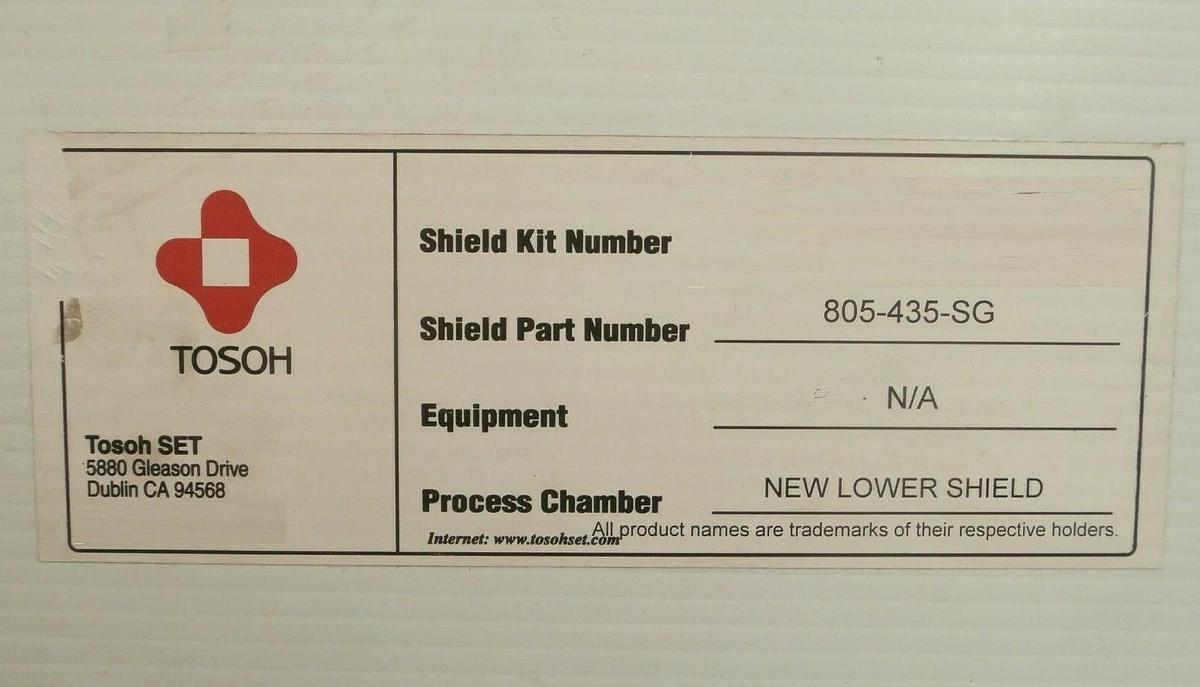 Tosoh 805-435-SG Chamber Lower Shield AMAT Applied Materials 300mm Endura New